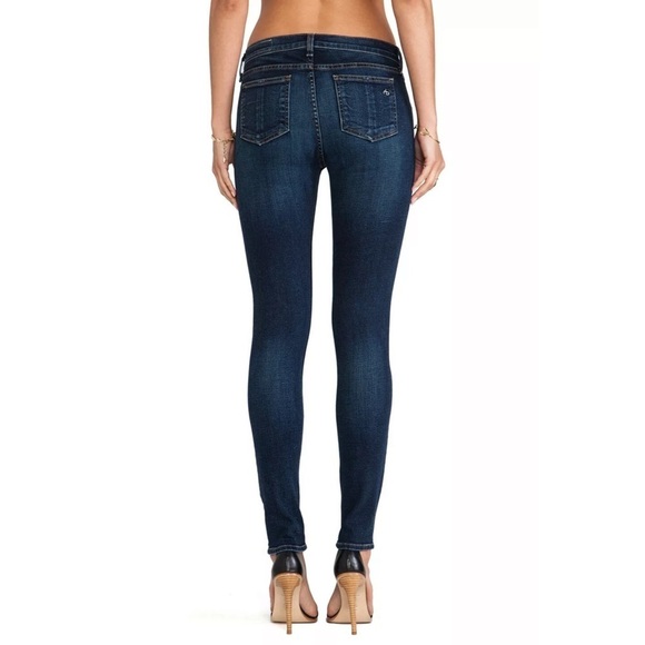 Rag & Bone Denim Mid Rise Skinny Leg Woodford Wash Denim Jeans Size 24 W1502K520 - Picture 3 of 9